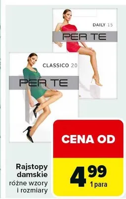 Rajstopy damskie Per Te różne wzory i rozmiary promocja w Carrefour