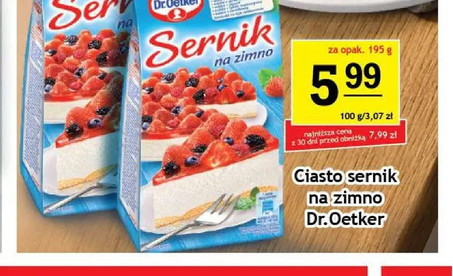 Ciasto sernik na zimno Dr. Oetker promocja w Gram Market