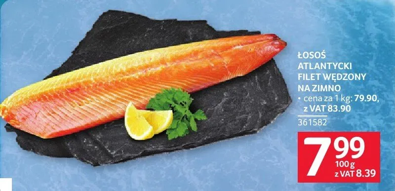 Łosoś atlantycki filet wędzony na zimno 361582 promocja w Selgros