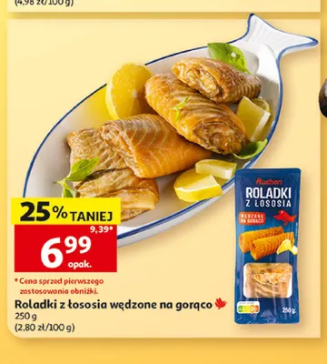 Roladki z łososia wędzone na gorąco Auchan promocja w Auchan