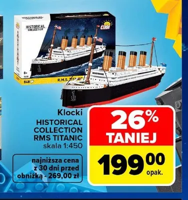 Klocki Historical Collection RMS Titanic Cobi skala 1:450 promocja w Carrefour