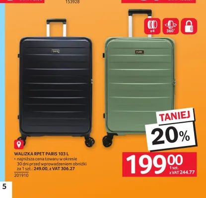 Walizka RPET Paris 103 l promocja w Selgros