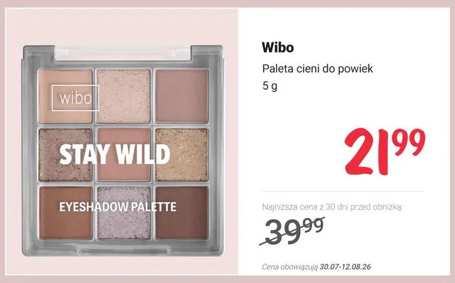 Paleta cieni do powiek Wibo Stay Wild promocja w Rossmann