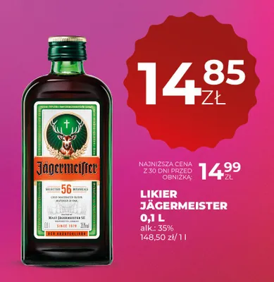 Likier Jägermeister promocja w Duży Ben