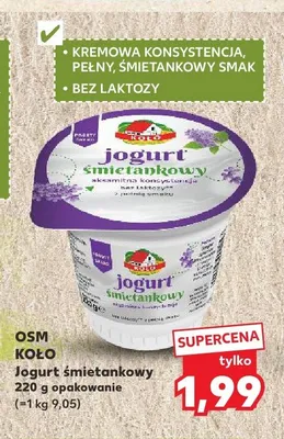 Jogurt śmietankowy Osm Koło promocja w Kaufland