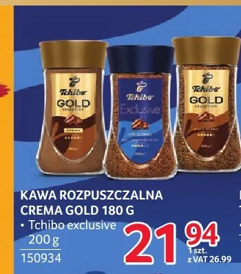 Kawa rozpuszczalna Tchibo Gold Selection Crema 180 g promocja w Selgros