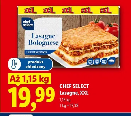Lasagne Bolognese Chef Select XXL promocja w Lidl