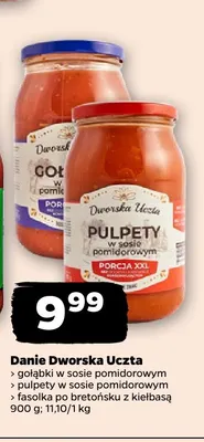 Danie fasolka po bretońsku z kiełbasą Dworska Uczta promocja w Netto