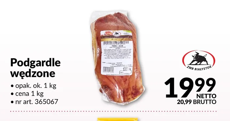 Podgardle wędzone ZMB Białystok promocja w Makro