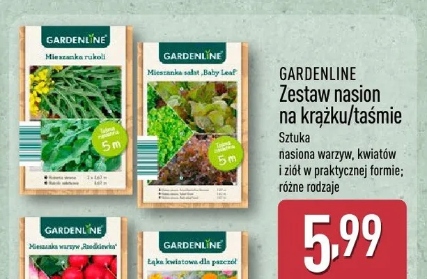 Zestaw nasion na krążku/taśmie promocja w Aldi