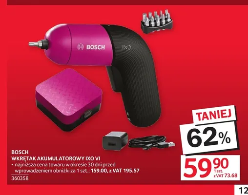 Wkrętak akumulatorowy Ixo Vi Bosch promocja w Selgros
