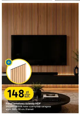 Panel lamelowy ścienny HDF Ok Wall czarny dąb saragosa promocja w Castorama