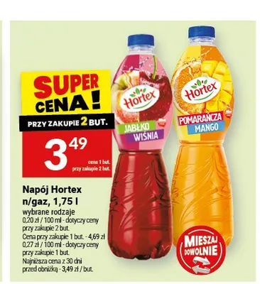 Napój niegazowany Hortex Jabłko Wiśnia promocja w Twój Market
