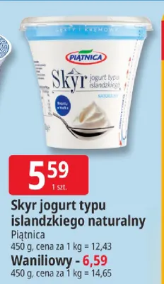 Skyr jogurt typu islandzkiego naturalny Piątnica promocja w Leclerc