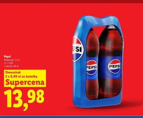 Napój gazowany Pepsi 2-pak promocja w Lidl