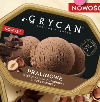 Lody pralinowe czekoladowo orzechowe z nutą karmelu Grycan promocja w POLOmarket