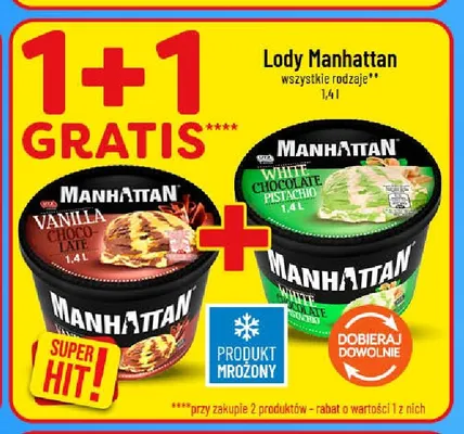 Lody Manhattan White Chocolate Pistachio promocja w POLOmarket