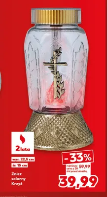 Znicz solarny Krzyż promocja w Kaufland
