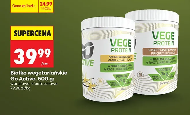 Białko wegetariańskie waniliowe promocja w Biedronka