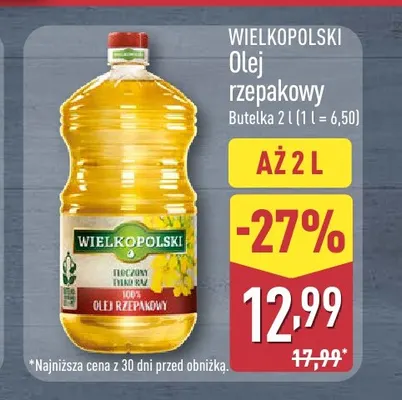 Olej rzepakowy Wielkopolski promocja w Aldi