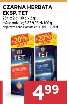 Herbata czarna ekspresowa TET British Empire promocja w Stokrotka