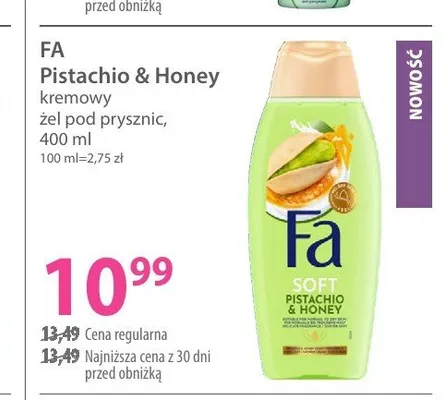 Żel pod prysznic Fa Pistachio & Honey promocja w Hebe