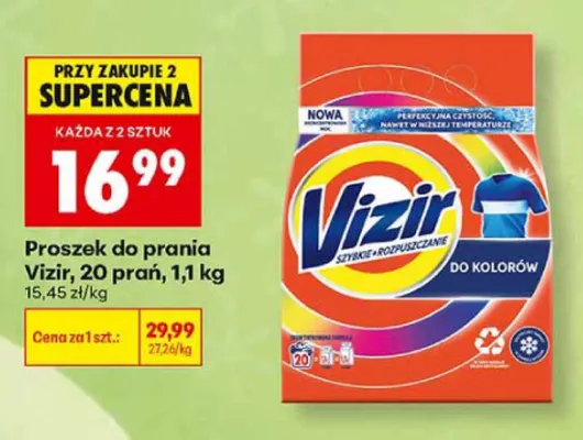 Proszek do prania Vizir Do kolorów 20 prań promocja w Biedronka