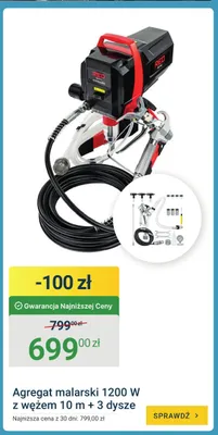 Agregat malarski RED TECHNIC 1200W z wężem 10m + 3 dysze promocja w ERLI