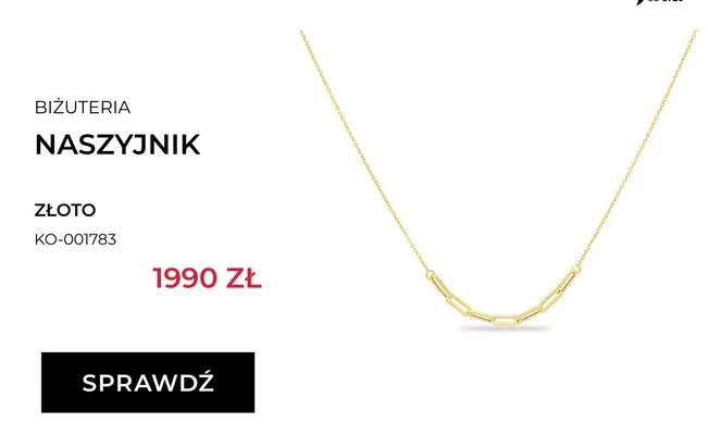 Naszyjnik złoty Briju