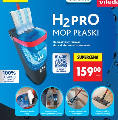 Mop płaski Vileda H2Pro promocja w Biedronka