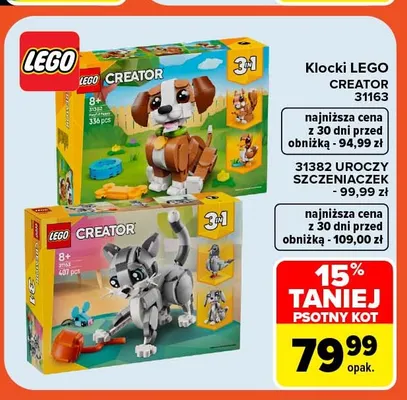 Klocki LEGO Creator 31382 Uroczy szczeniaczek promocja w Carrefour