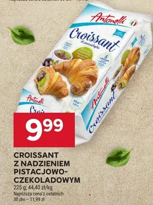 Croissant z nadzieniem pistacjowo-czekoladowym Antonelli promocja w Stokrotka