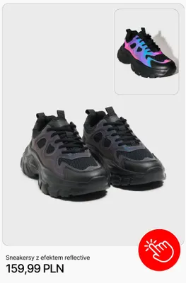 Sneakersy z efektem reflective Cropp promocja w Cropp