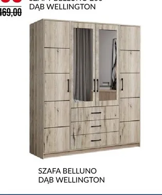 Szafa Belluno 200 dąb wellington promocja w Abra Meble