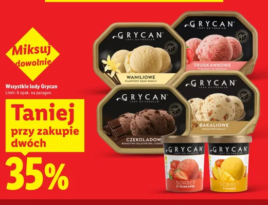 Sorbet z truskawek Grycan promocja w Lidl