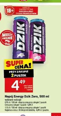 Napój energetyczny Dzik Zero promocja w Twój Market