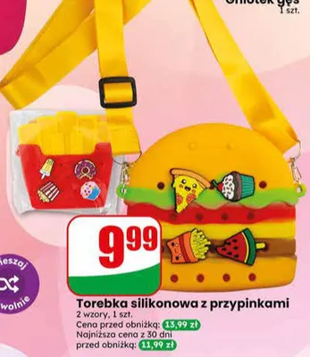 Torebka silikonowa z przypinkami frytki promocja w Dino