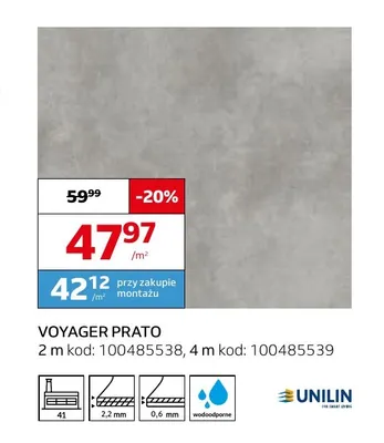 Wykładzina elastyczna Voyager Prato Unilin promocja w Komfort