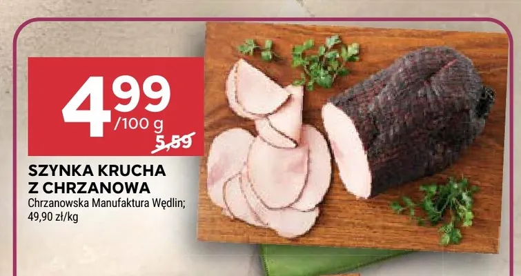 Szynka krucha z Chrzanowa Chrzanowska Manufaktura Wędlin promocja w Stokrotka