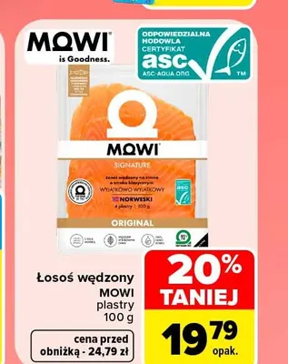 Łosoś wędzony plastry Mowi promocja w Carrefour