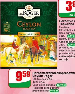 Herbata czarna ekspresowa Ceylon promocja w Dino