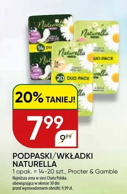 Podpaski/wkładki Naturella promocja w Chata Polska