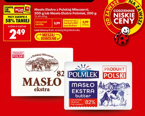 Masło ekstra z Polskiej Mleczarni promocja w Biedronka