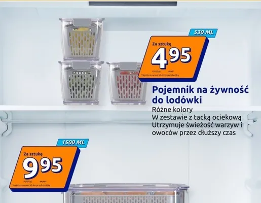Pojemnik na żywność do lodówki 530ml promocja w Action