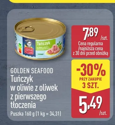 Tuńczyk w oliwie z oliwek Golden Seafood promocja w Aldi