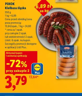 Kiełbasa śląska Pikok promocja w Lidl