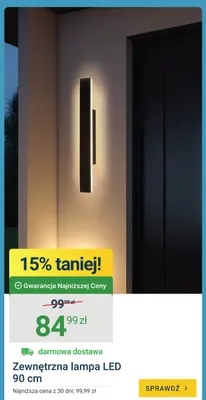 Zewnętrzna lampa LED 90cm promocja w ERLI