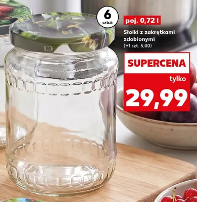 Słoiki z zakrętkami zdobionymi 6-pak 0,72 l promocja w Kaufland