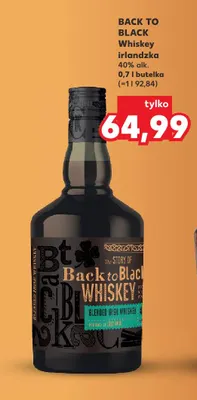 Whiskey irlandzka Back to Black promocja w Kaufland