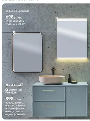 Lustro łazienkowe GoodHome Leonardo promocja w Castorama